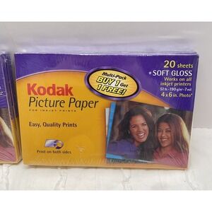 Kodak Picture Paper Soft Gloss Multipack 40 Sheets Total 4 X6" Sealed
